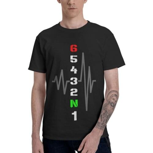 Heartbeat Motorcycle 1N23456 T Shirt Men Short Sleeve 100% Cotton T-shirts Funny Motorcycling Lover Gifts Tee Top Graphic Tshirt