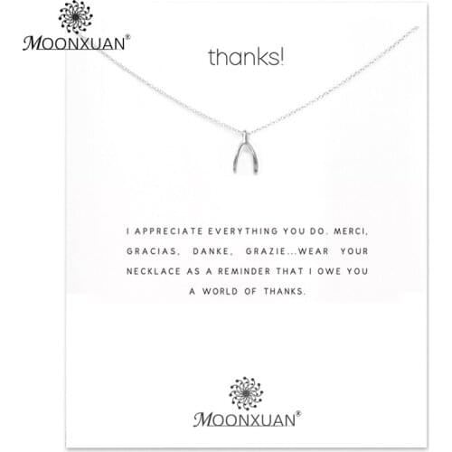 Thanks Wishbone Gold Sliver Choker Chain Necklace Women Kolye Collares De Moda 2019 Colar Jewelry Collier Bijoux Femme Collar