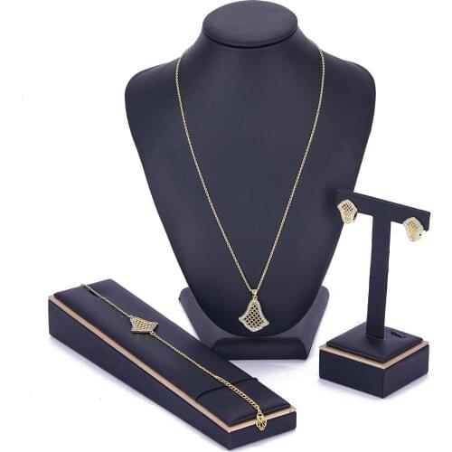 Traditional jewelry set necklace earrings Ring for women traditional brida jewelry set Morocco gold color jewelry set