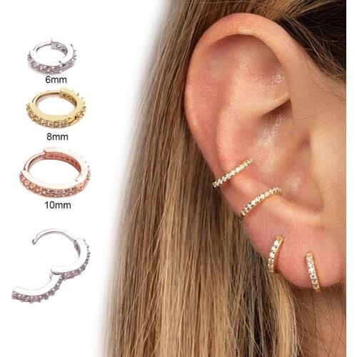 1Piece Small Stud Earrings for Women 2020 Fashion Jewelry Diameter 6/8/10mm Cute Round Ring Earring Ear Cuffs Gift to Girlfriend