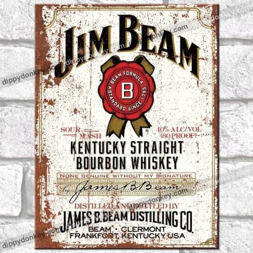JIM BEAM Metal Posters Signs Vintage Retro Man Cave Wall Plaques Garage Shed UK