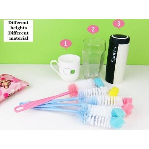 Multifunctional Sponge nylon cleaning brush cup brush bottle brush nipple brush ss321