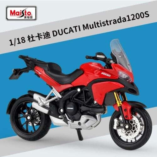 Maisto NEW 1:18 Ducati Multistrada Alloy Diecast Motorcycle Model Workable Shork-Absorber Toy For Children Gifts Toy Collection