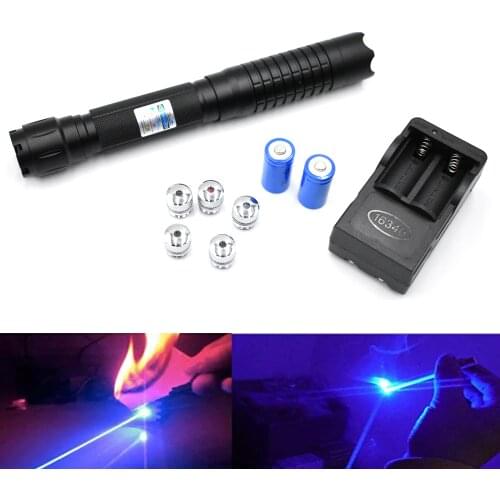 High Power Powerful Blue Laser Torch Flashlight Burning Match/Burn Light Cigars/candle 450nm 1000m Focusable Blue Laser Pointers
