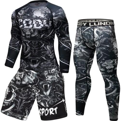 Mens Sportswear Suit Brand Gym Tights football Training Clothes Workout Jogging Sports Set Running Tracksuit BJJ MMA Rash Guard