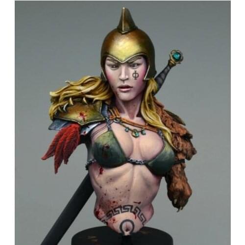 New Unassembled 1/10 ancient Female girl bust with sword Resin Kit DIY figure Unpainted resin model