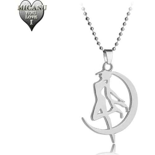 Colares personnalisé moon aesthetic initial collane donna babygirl witch accessories ofertas relampago sale gifts for women takı