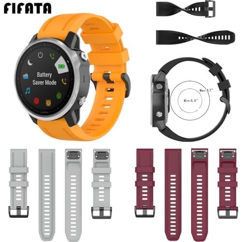 FIFATA 20MM Offical Soft Silicone Sport Strap For Garmin Fenix 5S/5S Plus/Fenix 6S/6S Pro Smart Watch Replacement Watch Strap