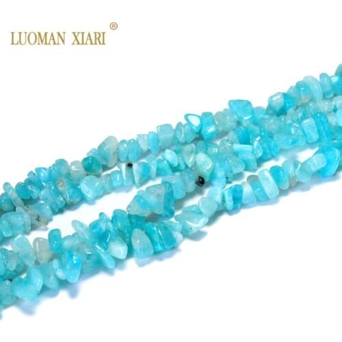Wholesale 100% Natural Gravel Shape Blue Amazonite 5-8 mm Stone Beads For Jewelry Making Diy Bracelet Necklace Strand 34