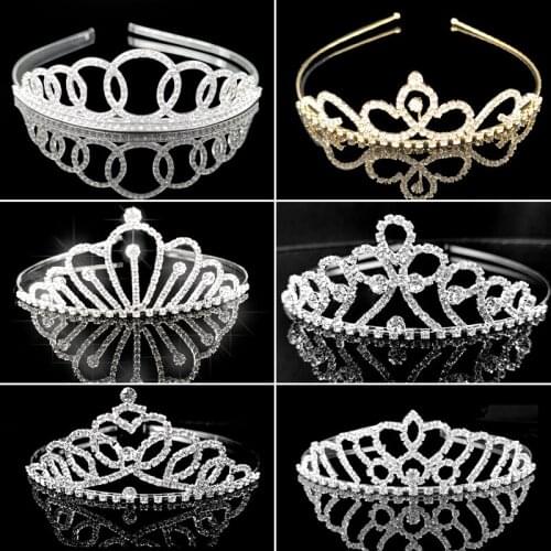Princess Wedding Bridesmaid Crown Silver Girl Crystal Diamond Jewelry Hair Accessories Bridal Tiara