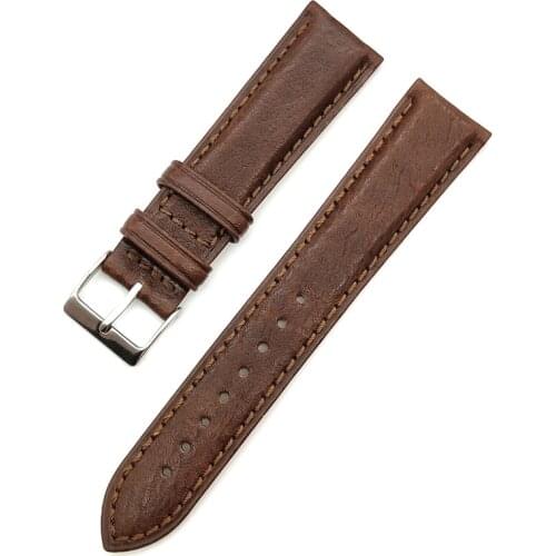 Cow Leather Watchband Coffee Brown Black Retro Watch Strap Belt 18mm 20mm 22mm Wristband Watch Accessories