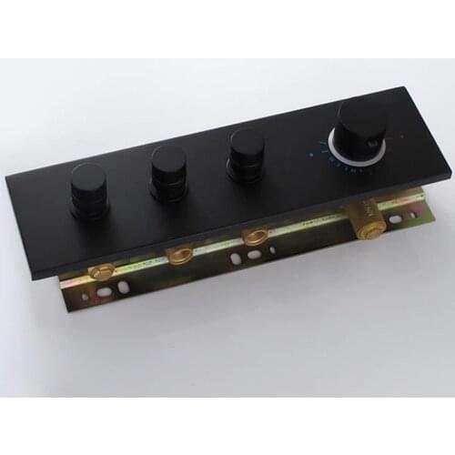 Three Functions Thermostat Mixer Thicken Black Shower Panel Concealed Mounted Shower Mixer Valve With Round Knobs Fourth Handle