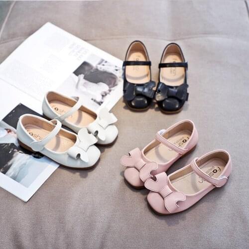 Bow Girls Shoes Cute Sweet Childrens Casual Sneakers Kids Flats Toddler Girl Shoes 2019 New Autumn