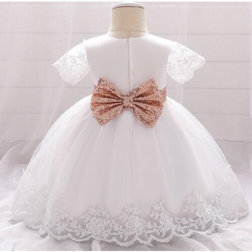 Vestido pearl flower sleeveless birthday tutu princess dress Neonatal Baby Girl Dress for baptism 3-24M Baby Girls Dresses