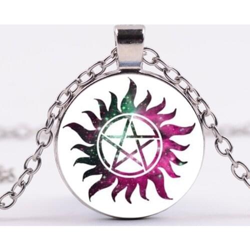 New Fashion Handmade Jewelry Vintage Supernatural Wicca Witchcraft Magic Art Photo Cabochon Glass Pendant Chain Women Necklace