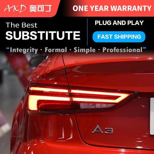 4PCS Car Styling for Audi A3 Taillights 2015-2019 for a3 LED Tail Lamp+Turn Signal+Brake+Reverse LED light