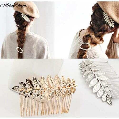 2021New Fashion Alloy Leaf Disc Hairclip Hairpin Spring Clip Retro Baroque Hairband Gold Coin Portrait Headband Hair Accessories