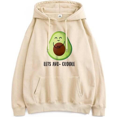 Avocado Printing Woman Sweatshirts Fashion Hip Hop Hoodies Long Sleeve Autumn 2021 Tops Brand Clothing Polyester Retro Female