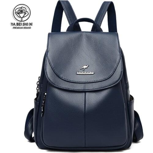 YABEISHINI New 4 Color Fashion Women Backpack Genuine Leather High Quality Sheepskin Backpack Large Capacity Travelling Backpack