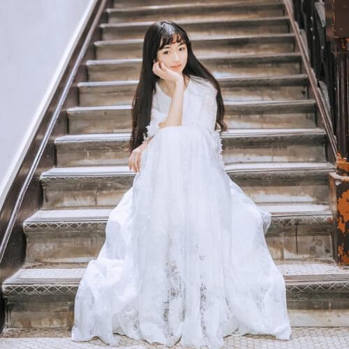 2020 Summer White Lace Dress Casual Slim Fashion V-neck Sexy Hollow Out Party Dresses Women A-line Vintage Vestidos