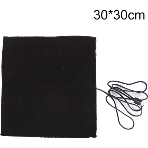 1Pc 5V 30x30cm USB Heated Jacket Coat Vest Accessories Carbon Fiber Heated Pads Warm Back Neck Fast-Heating