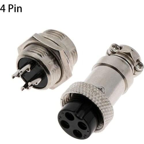 30Pair GX16 4Pin Aviation Plug Male&Female Wire Panel Metal Connector + Waterproof Rubber