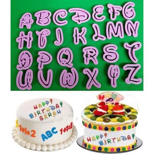 40pcs Alphanumeric Symbols Printed Fondant Cake Decor Mold Tools Letters Printed Plastic Candy Mould Kitchen Baking Tool