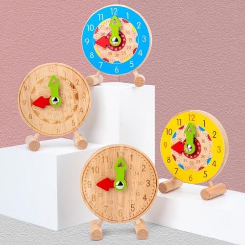 Wooden Clock Toys Children Montessori Early Learning Educational Hour Minute Second Cognition for Kids Preschool Teaching Aids