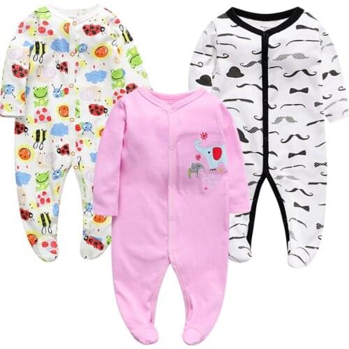 0-12M Newborn Baby Romper Autumn Winter Kid Clothes Long Sleeve Cartoon Print Jumpsuit Cute Sweet Sleepwear New born Body Outfit