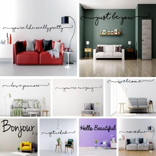 Diy Hello Beautiful Words Wall Sticker Removable Bedroom Decor Nursery Decoration Wall Art Stickers Murals Home Decor