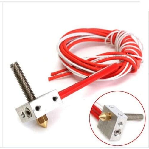 DuoWeiSi 3D Printer Parts Assembled Aluminum Heating Block Extruder Hot End For 3D Printer 1.75mm MK8 0.4mm Nozzle