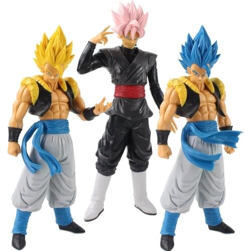 Dragon Ball Z Super Saiyan Goku Vegeta Action Figure Gogeta Pink Blue Yellow Hair Assemble Anime Figurine Boxed Model Doll Toys