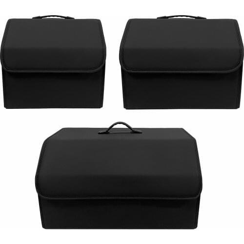 PU Leather Car Trunk Storage Organizer Box with Lid Portable Car Storage Bag Stowing Tidying Organizer Box Car Pocket for Travel