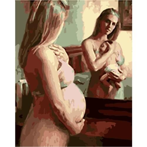 Painting By Numbers DIY Dropshipping 40x50 50x65cm Beautiful pregnant mother Figure Canvas Wedding Decoration Art picture Gift