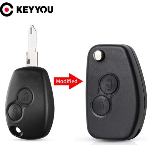 KEYYOU VAC102 Ne72 Modified Car Key Case For Renault Renault Dacia Modus Logan Clio Espace 2/3BTN Flip Remote Fob Case