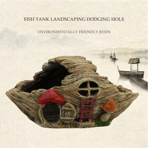 Creative Fish Tank Landscaping Decoration Ornaments Boat-Shaped Avoiding House Basket-Shaped Succulent Landscape Resin Crafts