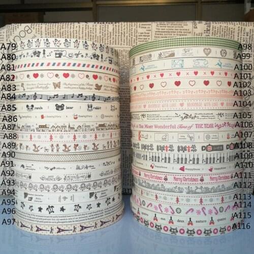 5/8''15mm 38 Styles Handmade English Natural Style 100% Cotton Ribbon DIY Cloth Sewing & Packing Label Tapes Ribbon Set 100Yards