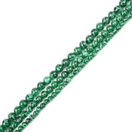 Hot-selling 4/6/8/10/12mm Dark Green and Black Stripe Beads Malachite Stone Loose Bedas Making Diy jewel Accessories 15inch H351