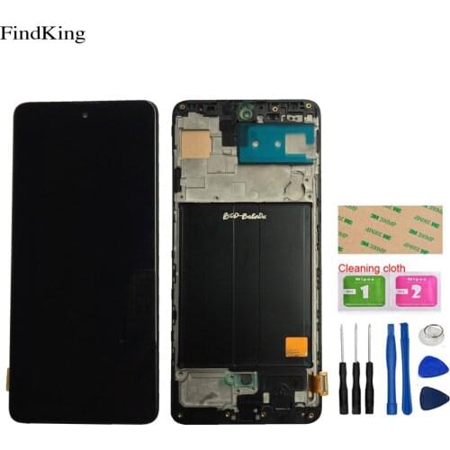 Mobile LCD Display For Samsung Galaxy A51 A515 A515F A515FN A515GN A515FM A515YN A515W Touch Screen Digitizer Assembly Frame