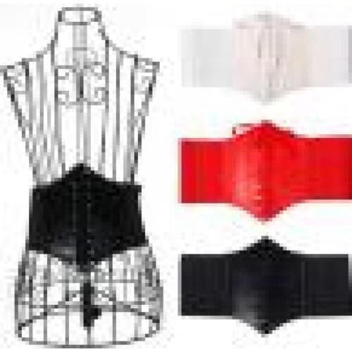 Fashion Women Faux Leather Wide Waist Waistband Belt Corset Elastic Waspie Sexy Women Waist Belt For Dress Clothing Accessories