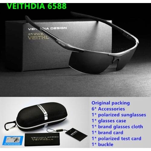 VEITHDIA HD Men Brand Designer Driving Polarized Sunglasses Glasses Goggles Aluminum Magnesium oculos de sol Accessories 6588
