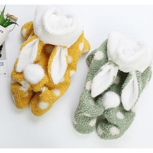 New Net Red Pet Clothes Winter Bunny Transformation Dog Thickening Warm Four-legged Sweater Autumn and Winter Cotton Qianyi