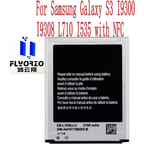 New High Quality 2100mAh EB-L1G6LLU Battery For Samsung Galaxy S3 I9300 I9308 L710 I535 with NFC Mobile Phone
