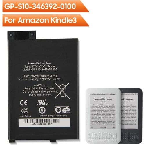Original Replacement Battery GP-S10-346392-0100 For Amazon Kindle3 Kindle 3 S11GTSF01A D00901 Rechargable Battery 1750mAh