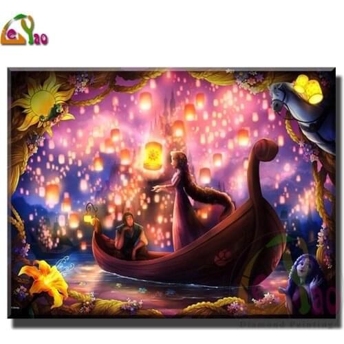 Rapunzel,Lantern Full Square 5d Diamond Painting Cartoon Landscape Cross Stitch Diamond Embroidery Mosaic Handicraft Sale Hobby