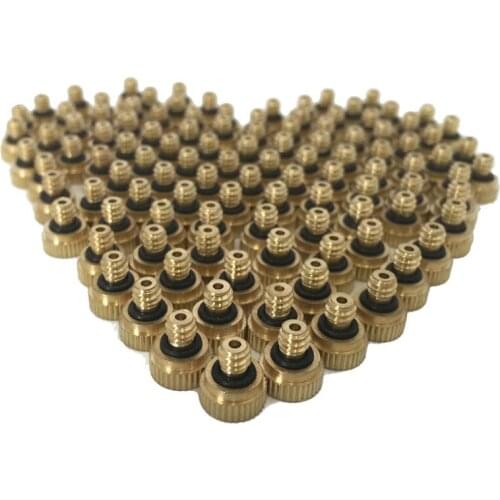 H58 Low Pressure Brass Atomizing Nozzles 10/24UNC Threaded Spray Sprinkler Head 0.1-0.8mm nozzles 50pcs/lot for Garden Watering