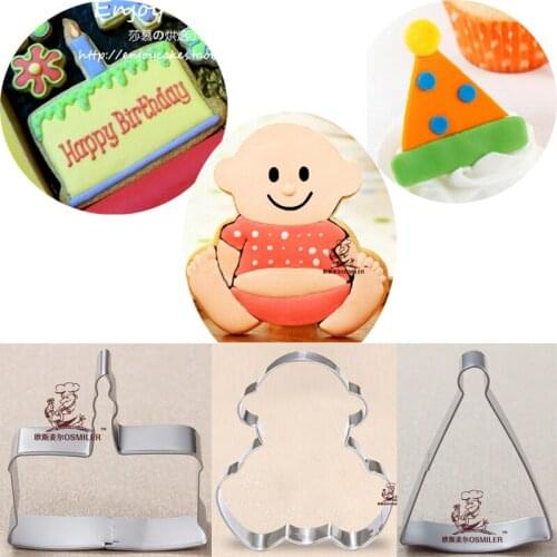 1pcs baby birthday party cookie cutter Fondant Cake Decorating Tool Chocolate Pastry Sandwich Biscuit Mould patisserie gateau