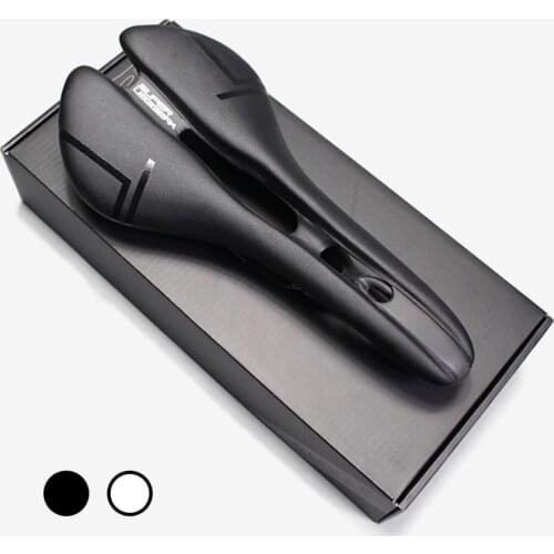 EC90 New Brand Aspide Road Bike Saddle Carbon White Black Fiber + Leather Bike Bicycle Seat Saddle Cushion Bow Rail 110-120g
