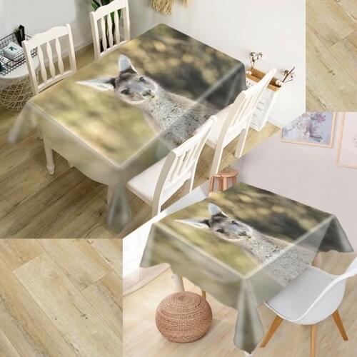 Shunqian Custom Kangaroo Tablecloth Square /Rectangular Tablecloth For Wedding Table Cloth Cover TV Covers Tea Tablecloth