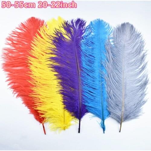 10Pcs/Lot Ostrich Feathers for Crafts 20-22" 50-55CM White Colored Large Ostrich Feather Decor Wedding Party Plumas Decoracion
